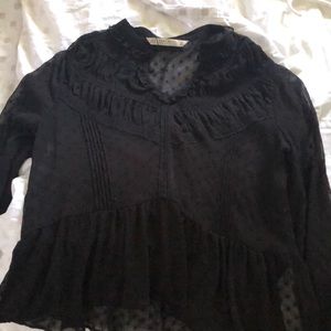 Long sleeve black blouse
